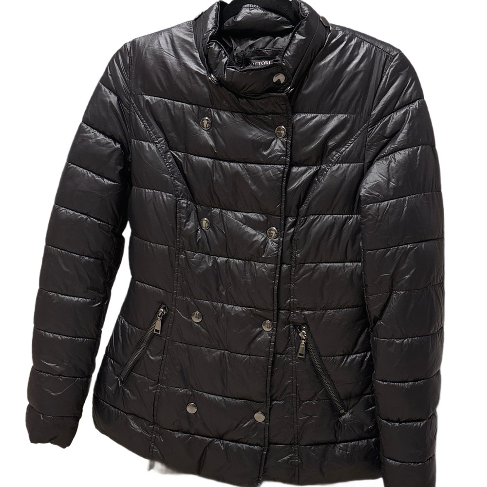 Y2K/2014 Victoria Secret Puffer Jacket, Black Small, EUC! Cinched Back, Zip/Snap